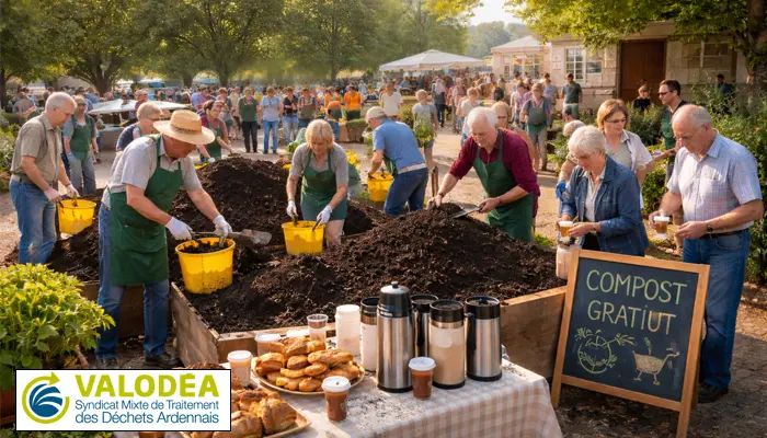 Distribution du compost mur