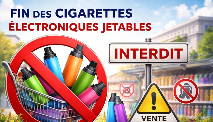 Interdiction des cigarettes électroniques jetables et sachets