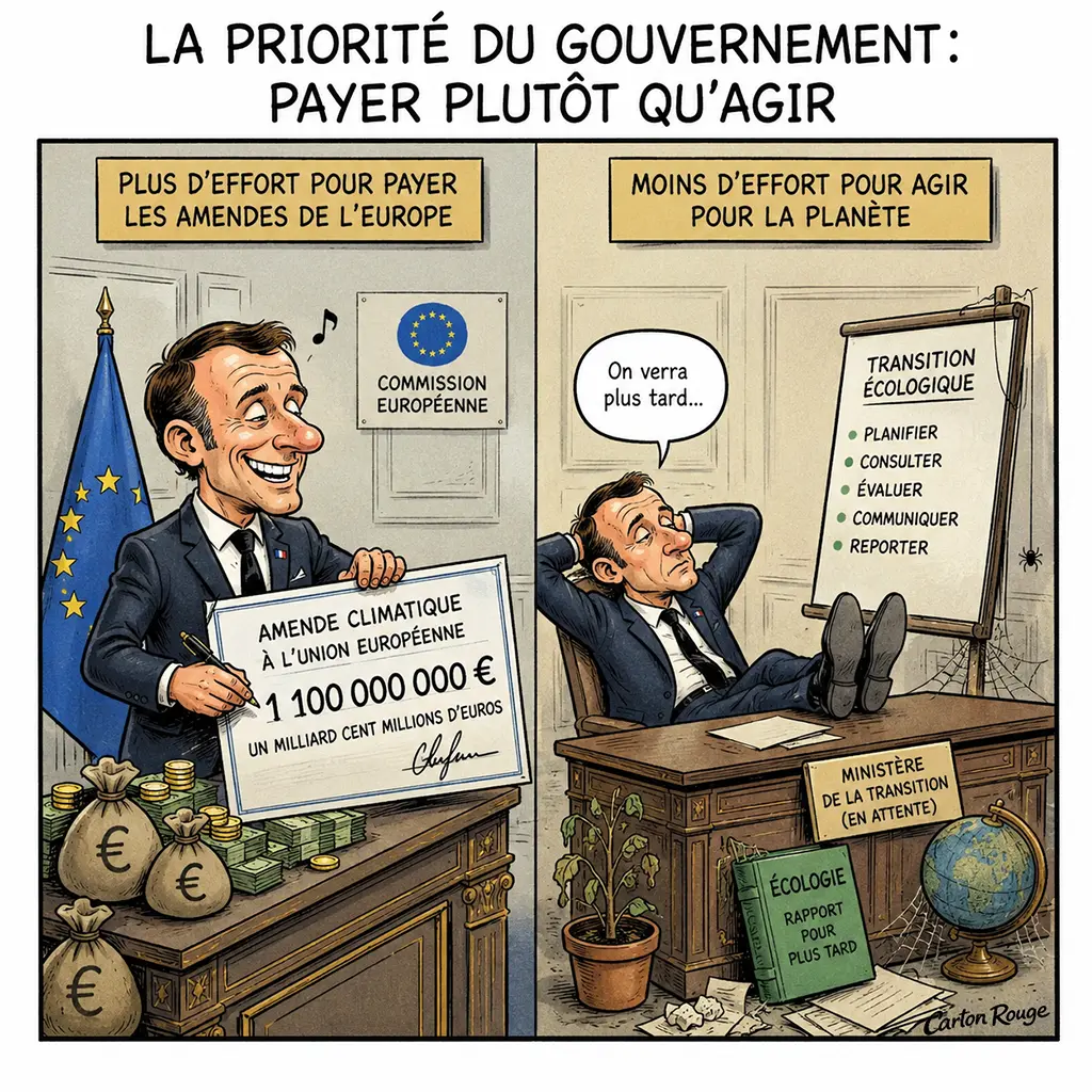Transparence écologique de la macronie par Carton Rouge